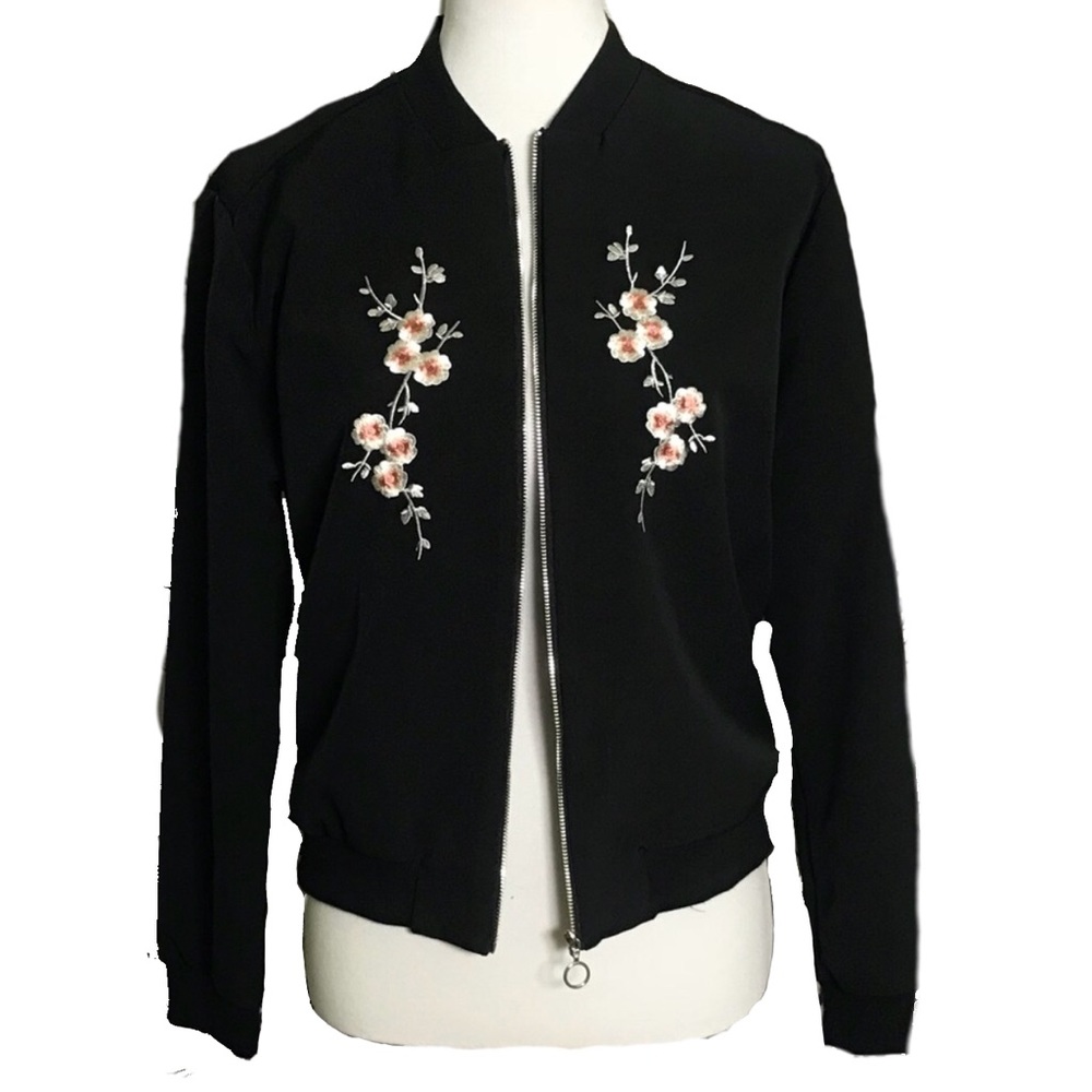 Jules & Leopold Black Floral Embroidered Jacket